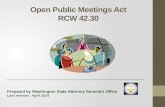 Open Public Meetings Act RCW 42.30