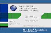OWASP DENVER CHAPTER MEETING  FEBRUARY 20 2007