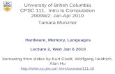Hardware, Memory, Languages Lecture 2, Wed Jan 6 2010
