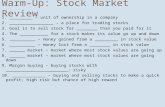 Warm-Up: Stock Market Review