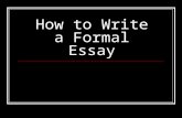 How to Write a Formal Essay