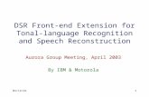 DSR Front-end Extension for Tonal-language Recognition and Speech Reconstruction