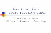 How to write a  great research paper