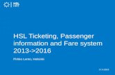 HSL Ticketing, Passenger information and Fare system 2013->2016 Pirkko Lento, Helsinki