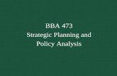 BBA 473 Strategic Planning and Policy Analysis