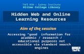 Hidden Web and Online Learning Resources