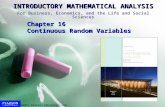 Chapter  16  Continuous Random Variables