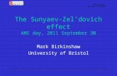 The Sunyaev-Zel’dovich effect AMI day, 2011 September 30