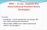 IMH – 11.02 - Explain the International Market-Entry Strategies