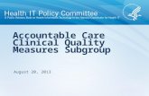 Accountable Care Clinical Quality Measures Subgroup