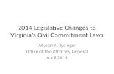 2014 Legislative Changes to Virginia’s Civil Commitment Laws
