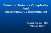 Semantic Network Complexity And  Metathesaurus Maintenance