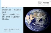 Water: Impacts, Risks and Opportunities in our Supply Chain