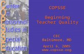 COPSSE Beginning Teacher Quality