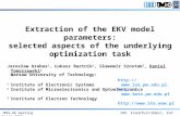 Extraction of the EKV model parameters: selected aspects of the underlying optimization task