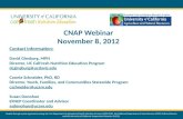 CNAP  Webinar November 8, 2012