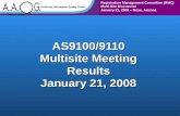 AS9100/9110 Multisite Meeting Results January 21, 2008