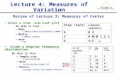 Lecture 4: Measures of Variation