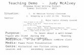 Teaching Demo  -  Judy McAlvey Chippewa River Writing Project Summer Institute -  2011