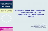 LESSONS FROM THE THEMATIC  EVALUATION OF THE TERRITORIAL EMPLOYMENT PACTS