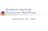 Student Learning Outcomes Workshop