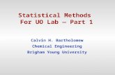 Statistical Methods  For UO Lab — Part 1