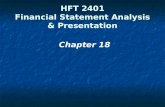 HFT 2401 Financial Statement Analysis & Presentation