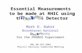 Essential Measurements  to be made at RHIC using the PHOBOS Detector