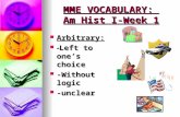 MME VOCABULARY:  Am  Hist  I-Week 1