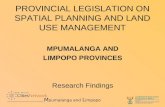 PROVINCIAL LEGISLATION ON SPATIAL PLANNING AND LAND USE MANAGEMENT