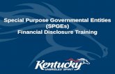 Special Purpose Governmental Entities (SPGEs) Financial Disclosure Training