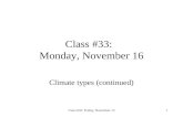 Class #33:   Monday, November 16