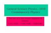 General Science Physics -1010 Contemporary Physics