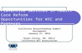 Preventive Services in Health Care Reform Opportunities for WIC and Partners