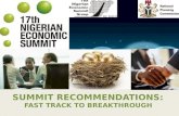 Summit Recommendations:  Fast track to Breakthrough