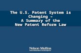 The U.S. Patent System is Changing – A Summary of the New Patent Reform Law
