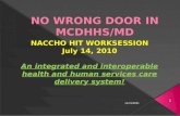 NO WRONG DOOR IN MCDHHS/MD