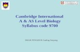 Cambridge International  A & AS Level Biology Syllabus code 9700