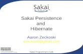 Sakai Persistence and  Hibernate