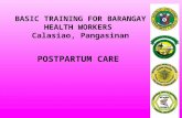 BASIC TRAINING FOR BARANGAY HEALTH WORKERS  Calasiao, Pangasinan
