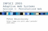 INFSCI 2955 Adaptive Web Systems Session 1: Personalized Web Search