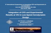 Integration of CFD and Experimental Results at VKI in Low-Speed Aerodynamic Design