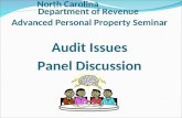 NCDOR Advanced Personal Property Seminar Audit Issues Panel Discussion