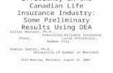 Efficiency in the Canadian Life Insurance Industry: Some Preliminary Results Using DEA