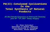 Pd(II) - Catalysed Cyclisations  in the Total Synthesis of Natural Products