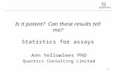 Is it potent?  Can these results tell me? Statistics for assays