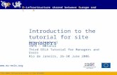 Introduction to the tutorial for site managers
