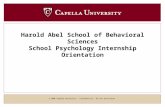 Harold Abel School of Behavioral Sciences School Psychology Internship Orientation