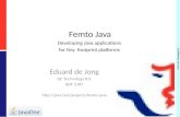 Femto Java Developing Java applications  for tiny  footprint platforms