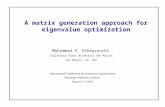 A matrix generation approach for eigenvalue optimization